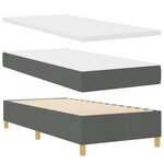 vidaXL Lit ressort gris foncé avec matelas 90x200 cm en tissu