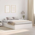 vidaXL Cadre de lit Blanc 200 x 140 x 31 5 cm Bois d'ingénierie