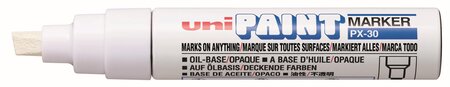 Marqueur PAINT Marker PX30 Pte biseautée large 4 - 8,5mm Blanc UNI-BALL