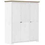 vidaXL Garde-robe BODO blanc marron 146x53 5x173 cm bois massif de pin