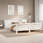 vidaXL Cadre de lit sans matelas blanc 180x200 cm bois massif de pin