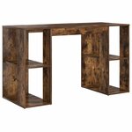 vidaXL Bureau avec Rangement Chêne fumé 130 x 50 5 x 75 cm