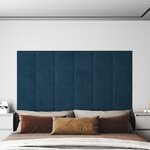 vidaXL Panneaux muraux 12 Pièces Bleu 30x30 cm Velours 1 08 m²