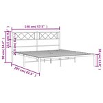 vidaXL Cadre de lit métal sans matelas avec tête de lit noir 140x200cm