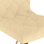 vidaXL Chaises à dîner pivotantes 4 Pièces Crème Velours