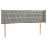 vidaXL Tête de lit avec oreilles Gris clair 147x16x78/88 cm Velours