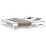 vidaXL Lit coulissant Blanc 2x(80x200) cm Bois de pin massif