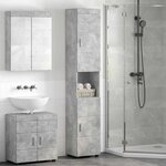 vidaXL Cabinet de salle de bain TULUM Gris béton 37 x 31.5 x 203 cm