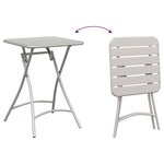 vidaXL Table de Jardin Beige 55 x 55 x 73 cm Acier revêtu de poudre