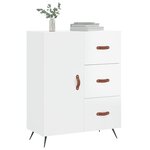 vidaXL Buffet Blanc brillant 69 5x34x90 cm Bois d'ingénierie