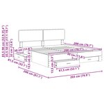 vidaXL Cadre de lit Gris Sonoma 200 x 200 cm Bois d'ingénierie