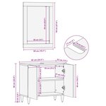 vidaXL Cabinet de salle de bain 2 Pièces Noir et or Bois de mangue massif