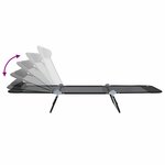 vidaXL Chaises longues pliantes 2 Pièces avec têtière textilène noire
