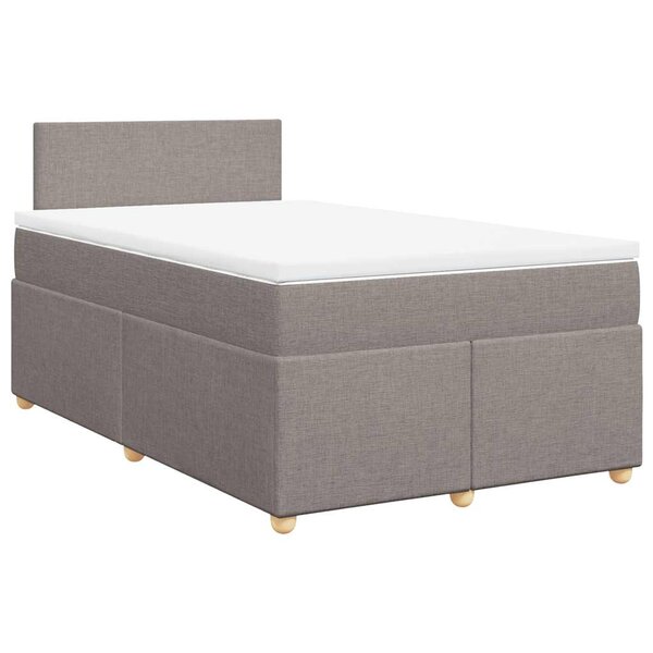vidaXL Sommier à lattes de lit avec matelas taupe 120x190 cm tissu