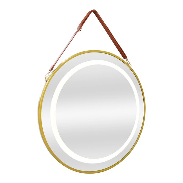 Miroir décoration moderne design LED avec corde 70 x 70 x 4 cm or 03_0010153