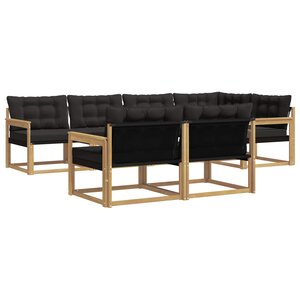 vidaXL Ensemble de canapés d'extérieur 7 pc Blanc et noir