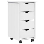 vidaXL Cabinet roulant 34 x 39 x 65 5 cm Bois de Pin Massif Blanc