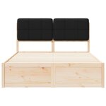 vidaXL Cadre de lit avec tête de lit rembourrée Noir 140 x 190 cm