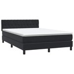 vidaXL Sommier à lattes de lit avec matelas noir 160x220 cm velours
