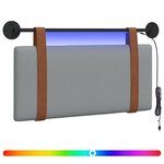 vidaXL Tête de lit suspendue Avec lumière LED Gris clair PU antique