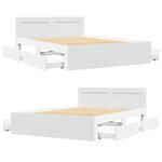 vidaXL Cadre de lit avec tête de lit sans matelas blanc 120x200 cm