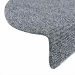 vidaXL Tapis d'escalier autocollants 5 pièces 56 x 17 x 3 cm Gris clair Demi-rond