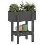 vidaXL Jardinière gris 62x30x69 cm bois massif de pin