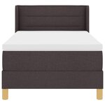 vidaXL Lit à ressorts Marron foncé et blanc 90 x 200 cm tissu