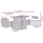 vidaXL Salon de jardin 6 Pièces avec coussins noir résine tressée