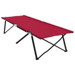 vidaXL Lit de camping pliant 2 Pièces Rouge 206 x 76 x 74 cm Tissu Oxford