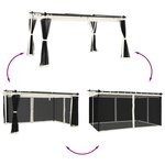 vidaXL Tonnelle avec parois en filet crème 4x3 m acier