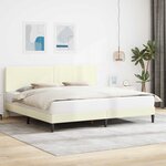 vidaXL Cadre de lit Crème 200 x 200 cm Tissu en velours côtelé