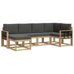 vidaXL Ensemble de canapés d'extérieur 6 pc Blanc et anthracite