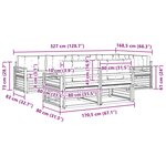 vidaXL Ensemble de canapés d'extérieur 7 pc Blanc et Beige Polyester