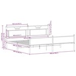 vidaXL Cadre de lit en métal sans matelas chêne marron 193x203 cm