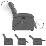 vidaXL Fauteuil inclinable de massage électrique gris similicuir