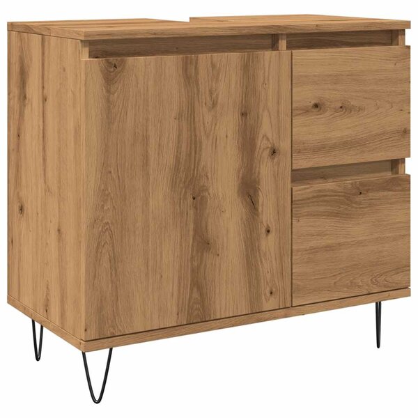 vidaXL Armoire de lavabo de salle de bain chêne artisanal 65x33x60 cm