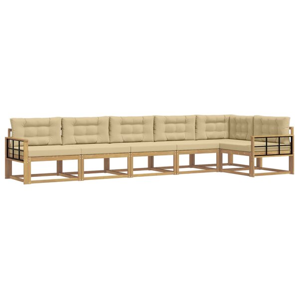 vidaXL Ensemble de canapés d'extérieur 4 pc Blanc et Beige Polyester