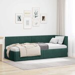 vidaXL Cadre de lit d'angle Vert foncé 80 x 200 cm Velours