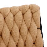 vidaXL Chaise pivotante de bureau beige bouclé comme de la laine tissu