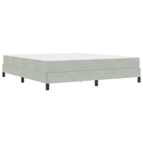vidaXL Lit à ressorts avec matelas Gris clair 180 x 220 cm tissu