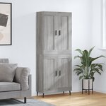 vidaXL Buffet haut Sonoma gris 69 5x34x180 cm Bois d'ingénierie