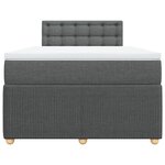 vidaXL Sommier à lattes de lit avec matelas Gris foncé 120x200cm Tissu