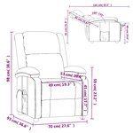vidaXL Fauteuil de massage Gris clair Tissu