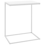 vidaXL Table d'appoint Blanc 55x35x66 cm Bois d'ingénierie