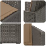 vidaXL Chaises de jardin salle à manger 2 Pièces Gris clair et Taupe PP