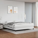 vidaXL Sommier à lattes de lit avec matelas Blanc 160x200cm Similicuir