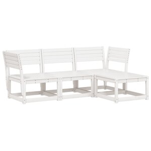 vidaXL Salon de jardin 4 Pièces blanc bois de pin massif