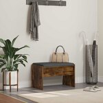 vidaXL Banc d'entrée avec coussin Chêne fumé 63 x 38 x 40 cm