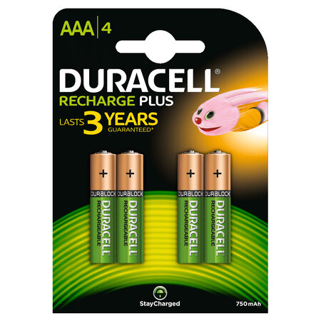 Duracell recharge aaa 750 mah (par 4)